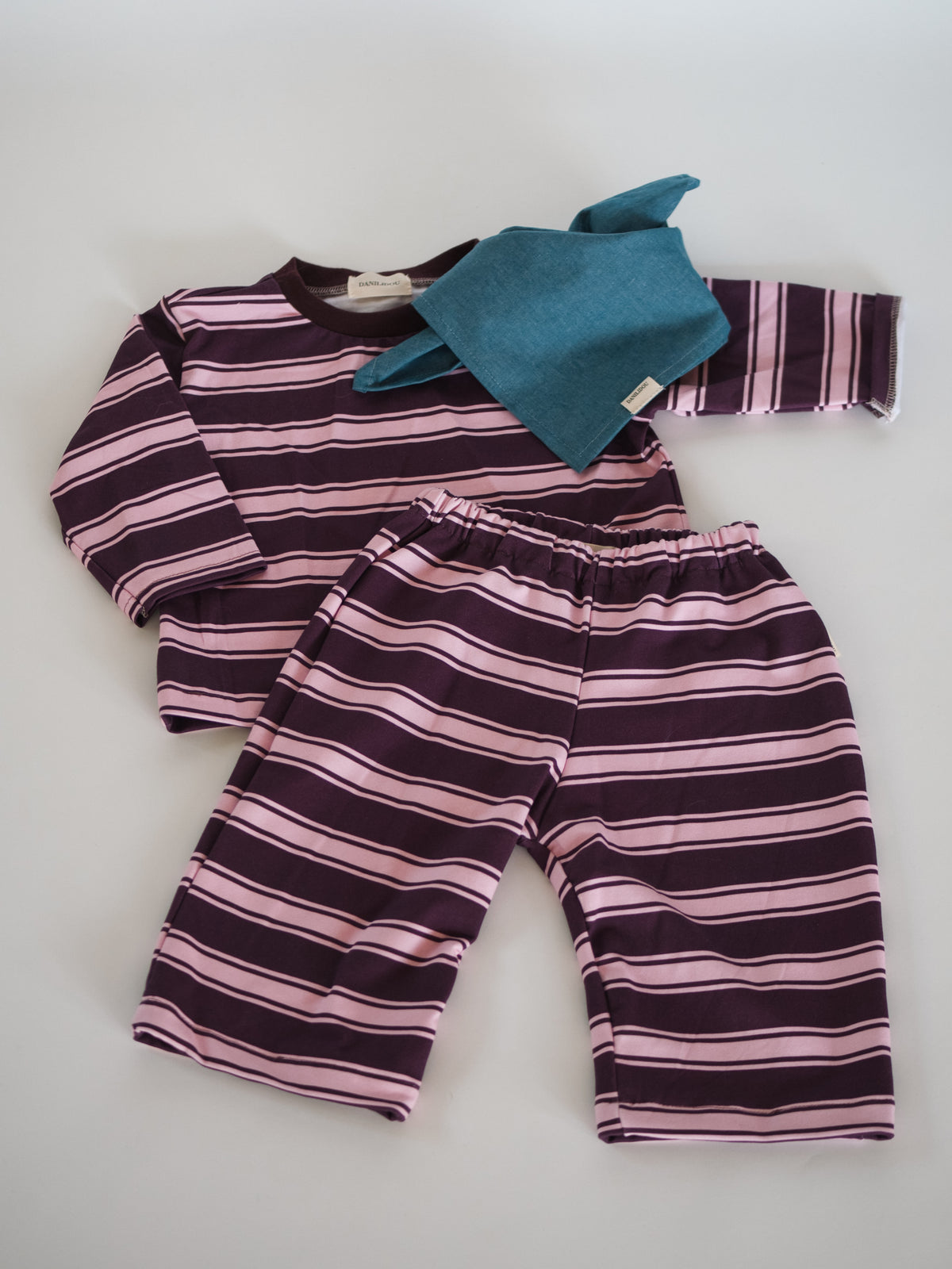 OVERSIZE LONGSLEEVE STRIPES AUBERGINE ROSE