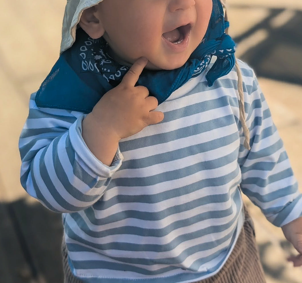 OVERSIZE LONGSLEEVE STRIPES ICEBLUE