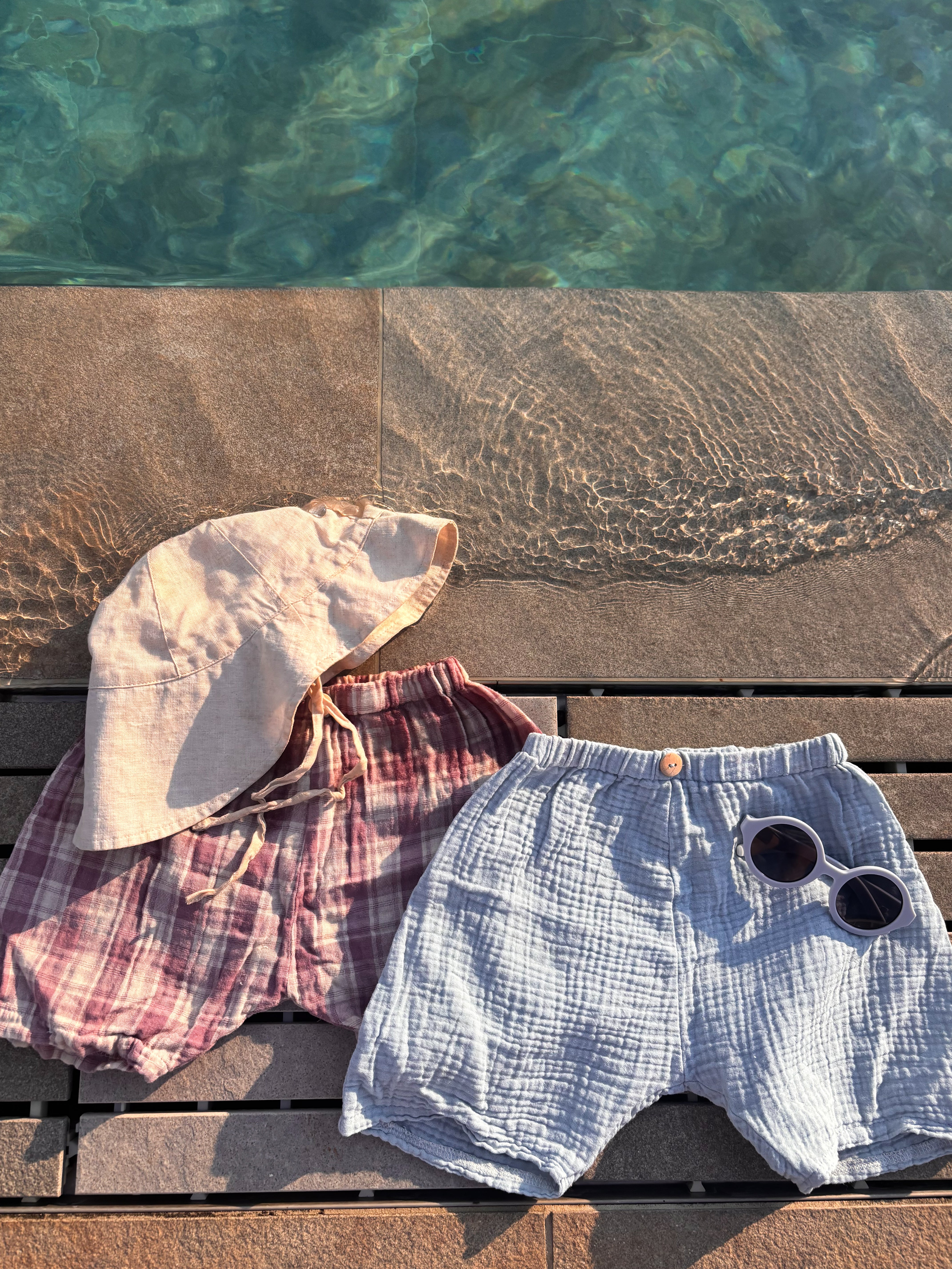 MUSSELIN SHORTS KARO LILAC