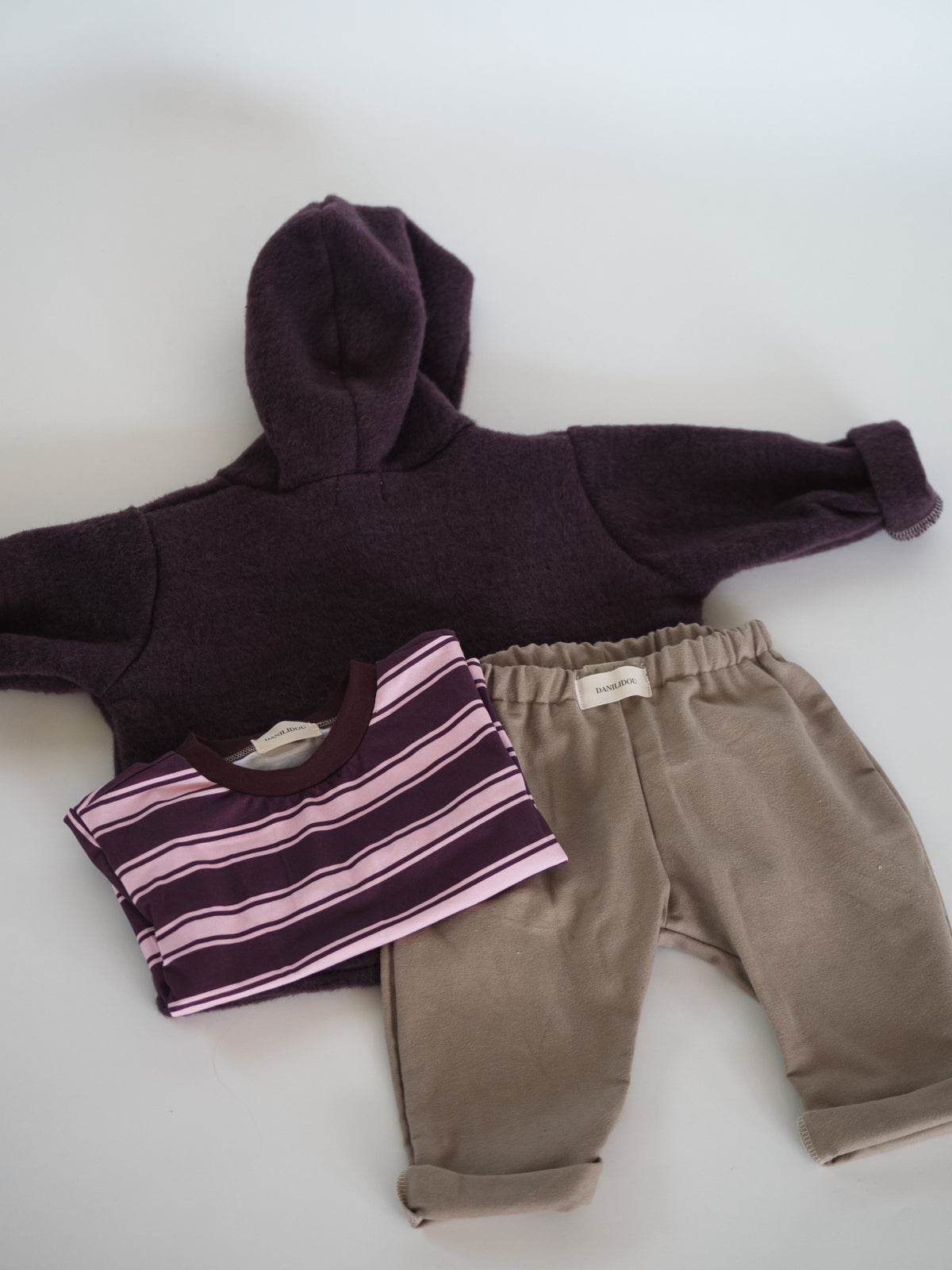 OVERSIZE LONGSLEEVE STRIPES AUBERGINE ROSE