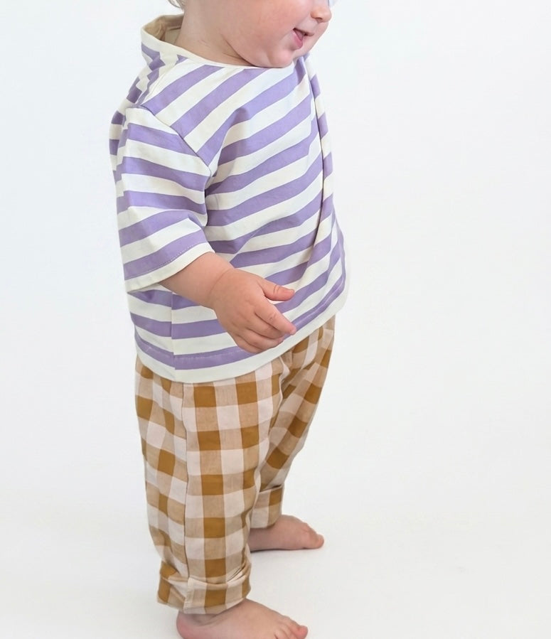 OVERSIZE T-SHIRT STRIPES LILAC